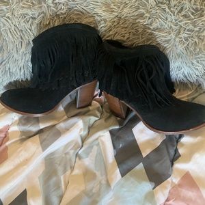 Black Fringe Frye Boots